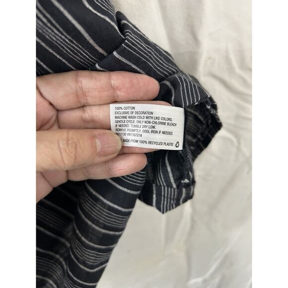 isabel Maternity by Ingrid & Isabel Blouse M Black Stripe Feminine Western Boho - Picture 5 of 9